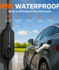 Plug And Play Road Ready Portable Level 2 EV Charger 3.5 Kw 16 Amp Nema 6-20P 240 Volt With 26 Ft J1772 Cable Smart App Control charging EV in rain