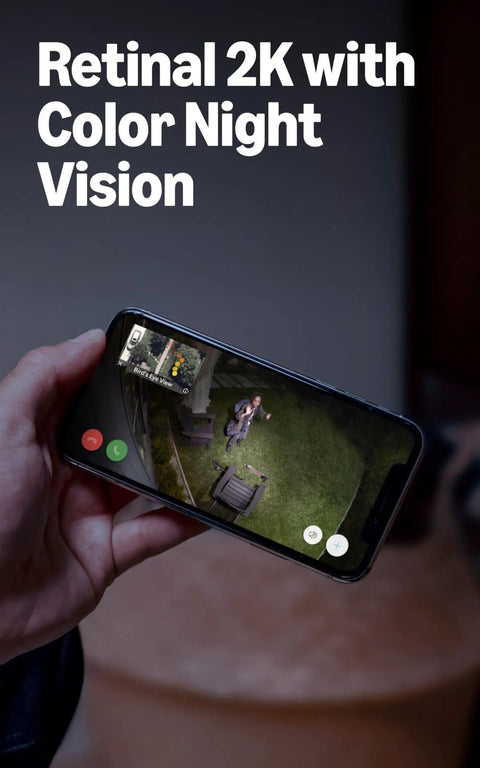 Spotlight Cam Pro Battery Security Camera For Home Or Business With Retinal 2K Video, Color Night Vision displayed on smartphone