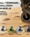 Heavy Duty Beach Wagon With Big Wheels For Sand Go-To Collapsible Utility Cart 300 Lb Capacity 9 Inch All Terrain Tires