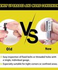 Comparison of old vs new Nut and Bolt Thread Gauge Set With 14 Inch And 12 Metric Sizes in tight spaces.
