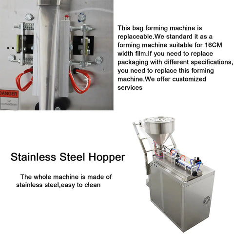 Pro Automatic Liquid Filler And Sealer Serving Zero Hassle Quantitative Dosing For Sauces Ketchup And Thick Pastes crafted from stainless steel with bag forming features.