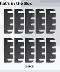 10 Pcs Black Door Hinge Gap Spacers For Quick Gap Fixes, PVC Construction, 4.0 x 1.5 In And 10.2 x 3.8 Cm, visible in packaging