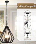 Dope Black Pendant Light For Kitchen Island With Adjustable Hanging Height, 3 Light Farmhouse Chandelier Style Ceiling Fixture