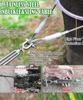 Backyard Zip Line Kit For Kids And Adults Up To 500 Lbs, Heavy Duty 304 Stainless Steel Cable, close-up of tree connection