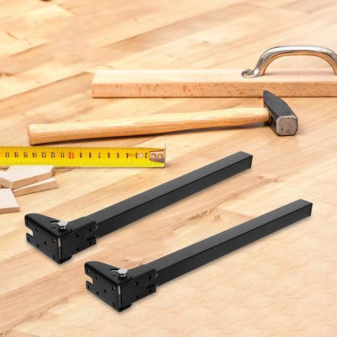 Two Piece Folding Table Legs For Flat Surfaces And Tabletops Beefy Heavy Duty Black Metal Self Locking Brackets with toolkit