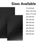 Various sizes of Heavy Duty Work Bench Mat 23.5 X 71.5 Inch 0.06 Inch Scratch Resistant PVC Protector displayed with measurements.