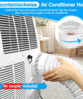 Installing Portable AC Exhaust Vent Hose 5.1 Inch Diameter And 80 Inch Length With Counterclockwise Thread on air unit