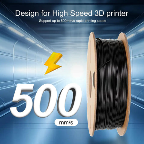 High Speed Pla Plus Filament 1.75MM Rapid Printing Up To 600MM S Black 1KG Spool Tangle Free Design Prints Smoother Than Silk With Zero Drama For All FDM Printers