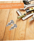 Built Like A Tank Locking Spring Plunger Pins For Rolling Toolboxes Stainless Steel pins on wooden surface with tools