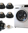 Black Stainless Steel Self Adhesive Caster Wheels 4 Pack with washer, swivel ball casters for large appliances view