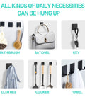 Heavy Duty Adhesive Hooks Black Self Adhesive That Really Grip Holds Towels Coats Keys And More Four Pack Stainless Steel Design