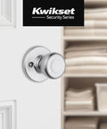 Tylo Dummy Door Knob For Interior Doors Non Turning Single Sided Handle For Closets French Double Doors And Pantry Satin Chrome Finish Push Pull Easy DIY Install on white door
