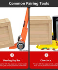 Common pairing tools with bearing pry bar and claw jack for heavy equipment moving skate dolly with 360 degree non slip swivel tray