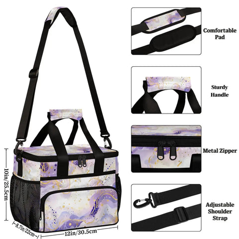 Insulated Picnic Backpack With Large 12x9 Inch Capacity Keeps Meals Fresh Modern Pattern Lunch Tote For Women And Men Portable Bag