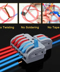63-Piece Lever Wire Connector Kit For Home Wiring And Lighting demonstrating no twisting, soldering, or taping required