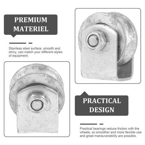 Close-up of Heavy Duty Pulley Wheel Track Roller For Sliding Gates And Garage Doors Beefy Stainless Steel Design