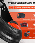 Close-up of Steel Toe Shoe Covers With Grippy Slip Resistant Overshoes, CE And ASTM Certified, with titanium toe cap design.