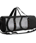 Breathable Mesh Duffle Bag For Scuba And Snorkel Gear with adjustable shoulder strap, foldable 22.8x10.6x10.6 black tote