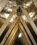 Attic Radiant Barrier Shield 25.5 Inch Premium Single Layer Aluminum Foil With Reinforced Polyethylene installed on roof structure