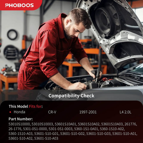 Mechanic checking engine for compatibility with Hydraulic Power Steering Rack And Pinion Assembly For Honda CR V 1997 2001 L4 2L