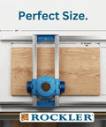 Board Slab Flattening Jig For Router Sled System Easy To Use Durable Tabletop Jig shown on measuring board with dimensions