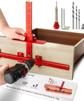 Pro Grade Aluminum Cabinet Hardware Jig for Handles Pulls and Knobs with Automatic Center Punch and Easy Install Template