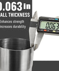 Caliper measuring 0.063 inch wall thickness on Two Point Five Inch Stainless Steel Exhaust Pipe T304 Mandrel Bent Tubing For Cars