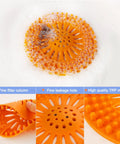 Heavy Duty Stainless Steel Hair Catcher For Shower Drain And Bathtub Tub With Solid Anchor Block Upgraded Anti Floating Drain Strainer in orange.