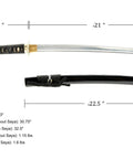 Lightweight Aluminum Alloy Wakizashi Iaito For Iaido Training With Dragon Tsuba Unsharpened Practice Blade 21 Inch full view