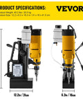 Heavy Duty Electromagnetic Core Drill With 1680W Motor and Smooth Stepless Control for Precise Steel Boring 2 Inch Hole Maker shown with specifications.