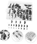 Pro Grade Woodruff Key Assortment Kit Crescent Shape Carbon Steel Keyways for replacement and storage in a plastic case