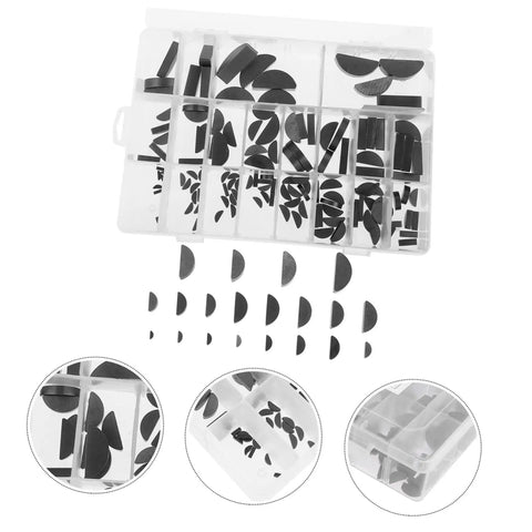 Pro Grade Woodruff Key Assortment Kit Crescent Shape Carbon Steel Keyways for replacement and storage in a plastic case