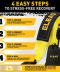 Beefed Up 3 Inch By 30 Foot Tow Strap Recovery Kit With Two Three Quarters Inch D Ring Shackles For Trucks SUVs And Off Road Ready Emergency Rope Tow Line And Shackle Set with storage bag