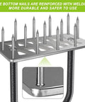 Manual Lawn Aerator Spike Tool With 15 Stainless Steel Spikes shown in close-up with reinforced welding.