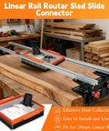 20Mm Linear Rail Router Sled Slide Connector with dust collection on table, acrylic platform visible, DIY-friendly setup