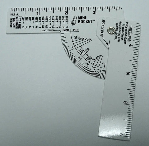 Dead On Mini Pipe Diameter Caliper Set with marked inches and fractions, useful for measuring piping sizes accurately.