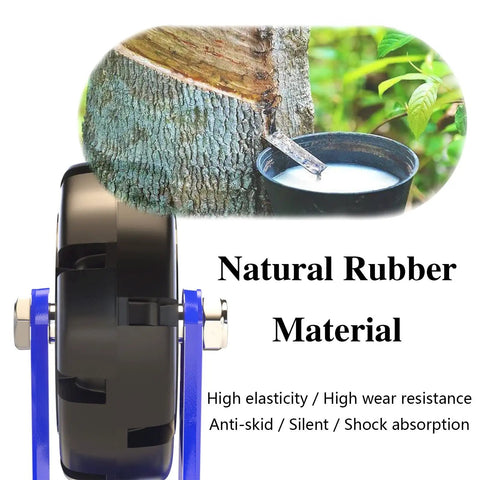 4 Pack Heavy Hitter Industrial Casters Featuring Dense Rubber Swivel Wheels secure strong mounting on steel brackets.