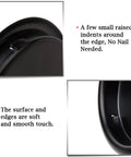 Close-up of Six Pack Black Closet Door Finger Pulls Two And One Eighth Inch Opening Hole Five Sixteen Inch Depth.