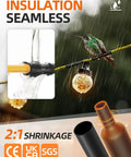 900 Piece Wire Heat Shrink Tubing Kit For Wires Industrial Grade Two To One Shrink Ratio Marine Grade Waterproof Electrical Tubing Black 12 Sizes Heavy Duty Insulation For Harnesses And Electrical Connections shown waterproof in rain with bird