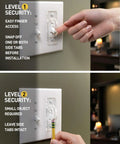 Light Switch Guards 3 Pack Toggle Style Kid Proof Safety Covers shown with two security level options