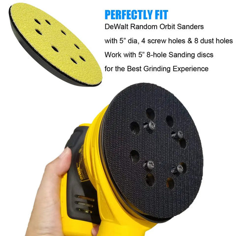 5 Inch Hook And Loop Sander Pad Replacement Direct Fit For DWE6423 DWE6423K DWE6421 DWE6421K DCW210B Random Orbital Sander With Easy Screw On Install For Precision Sanding And Quick DIY Projects