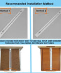 Installation guide showing two methods for Heavy Duty Drawer Repair Kit And Beefy Furniture Reinforcement Bracket use.