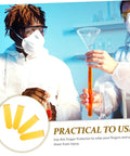 Top Shelf 100 Pack Yellow Latex Finger Sleeves Made To Straight Up Shield Blister Friction And Pain For Heavy Lifting Daily Tasks Smooth Moves And Maximum Grip Keep Digits Locked Safe With Zero Sweat, displayed in a lab setting.