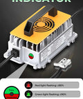 58.4V 18A Smart Battery Charger For 48V LiFePO4 Systems with indicator lights and cable connectors