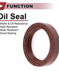 FKM rotary shaft oil seal 35x45x10mm, heat and wear resistant, brown, high sealing for machinery