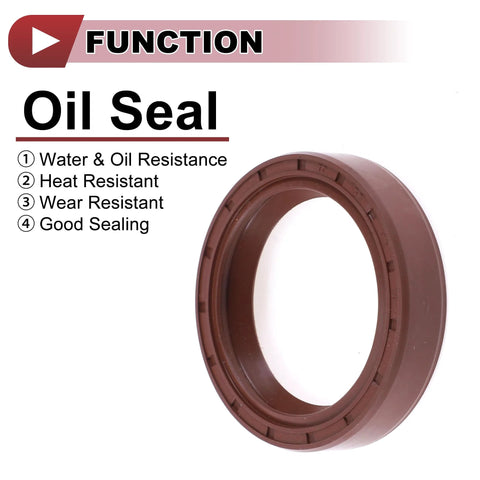 FKM rotary shaft oil seal 35x45x10mm, heat and wear resistant, brown, high sealing for machinery