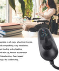 Image showing an electric wheelchair equipped with a single-unit controller for smooth speed change and easy install.