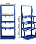 Heavy Duty Vertical Bar Rack For Lumber And Steel Rods Garage Storage Solution With 3000 Lb Weight Limit with measurements shown