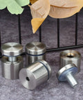Beefy 1 Inch Stainless Steel Standoff Screws 4 Pack Rock Solid Wall Mount Spacers For Glass Acrylic Frames With Tight Threading And Rust Proof Finish For Quick No Sweat Installation, showcasing four stainless steel standoff screws.