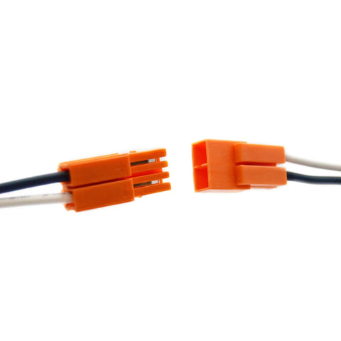 Close-up of orange connector wires for Eight Pack 6 Inch Retrofit LED Ceiling Light Fixtures Dimmable Recessed Lighting With Baffled Trim 2700K